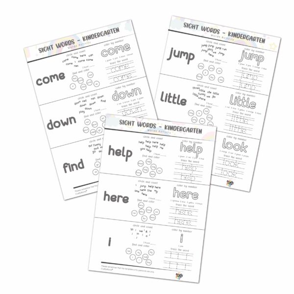 2 Sight Words Pre-K Level